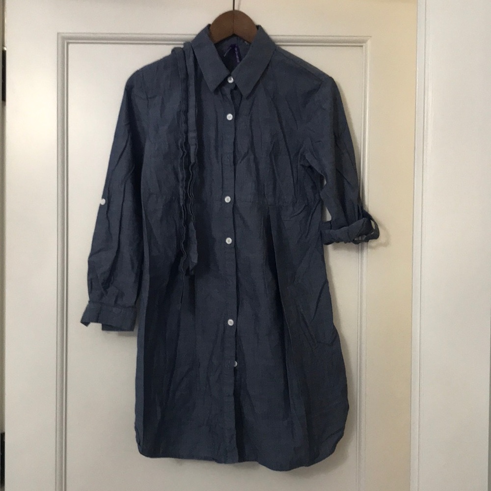 Seraphine chambray maternity dress/shirt size 4